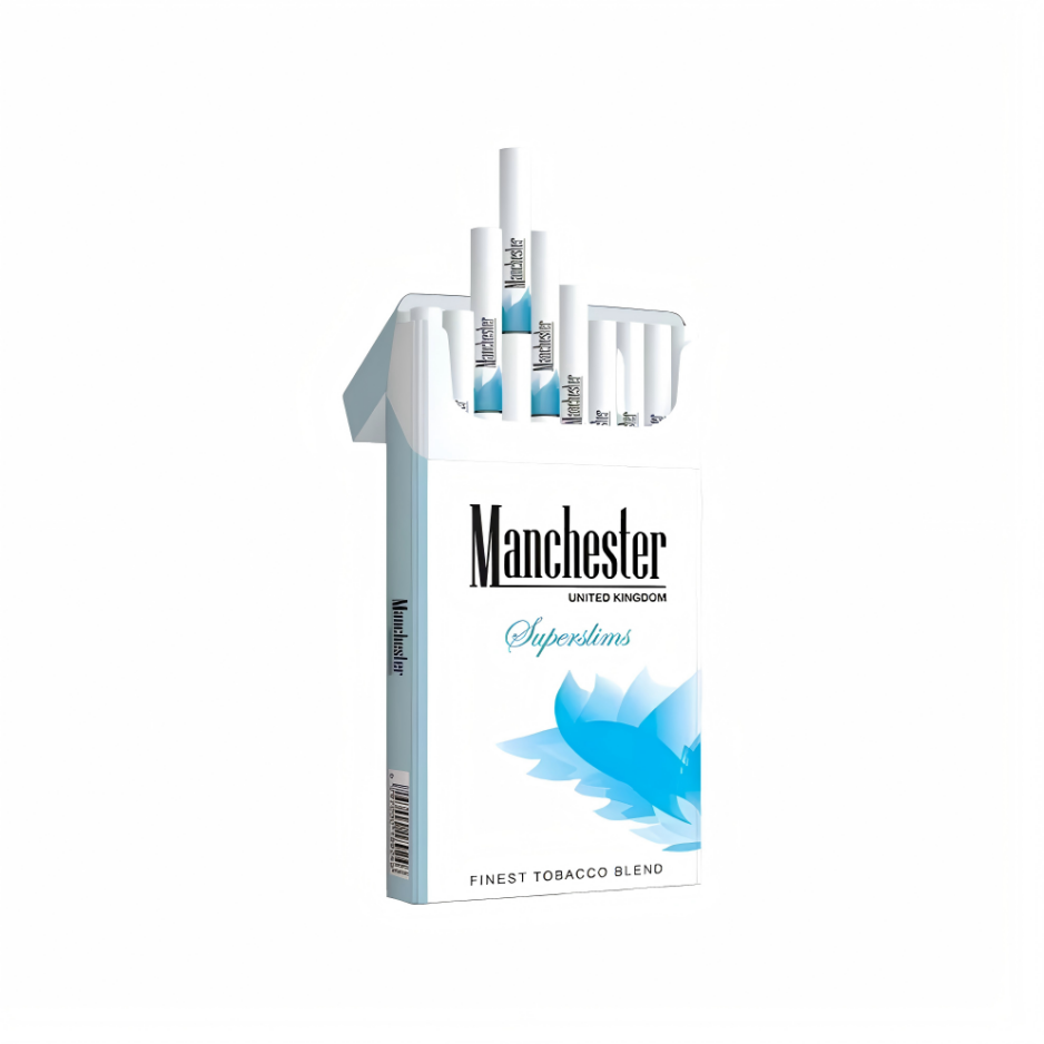【New Arrival】Manchester SuperSlim Blue 4mg Carton