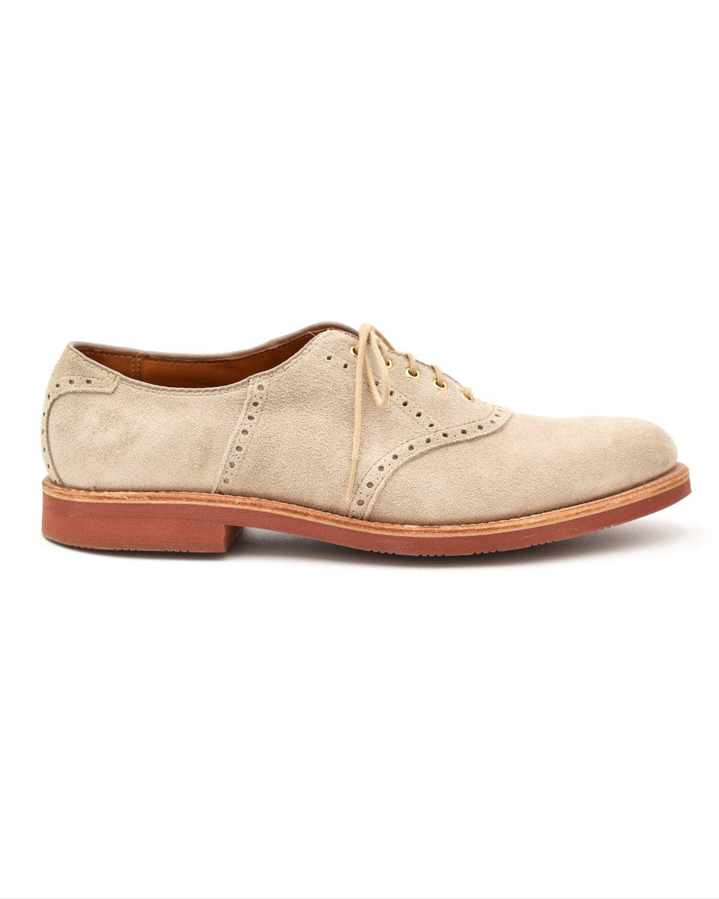Alden 9945 Saddle Blutcher in Milkshake Suede