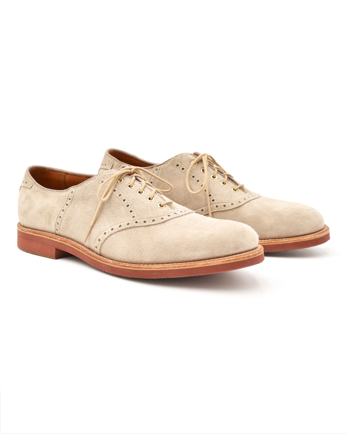Alden 9945 Saddle Blutcher in Milkshake Suede
