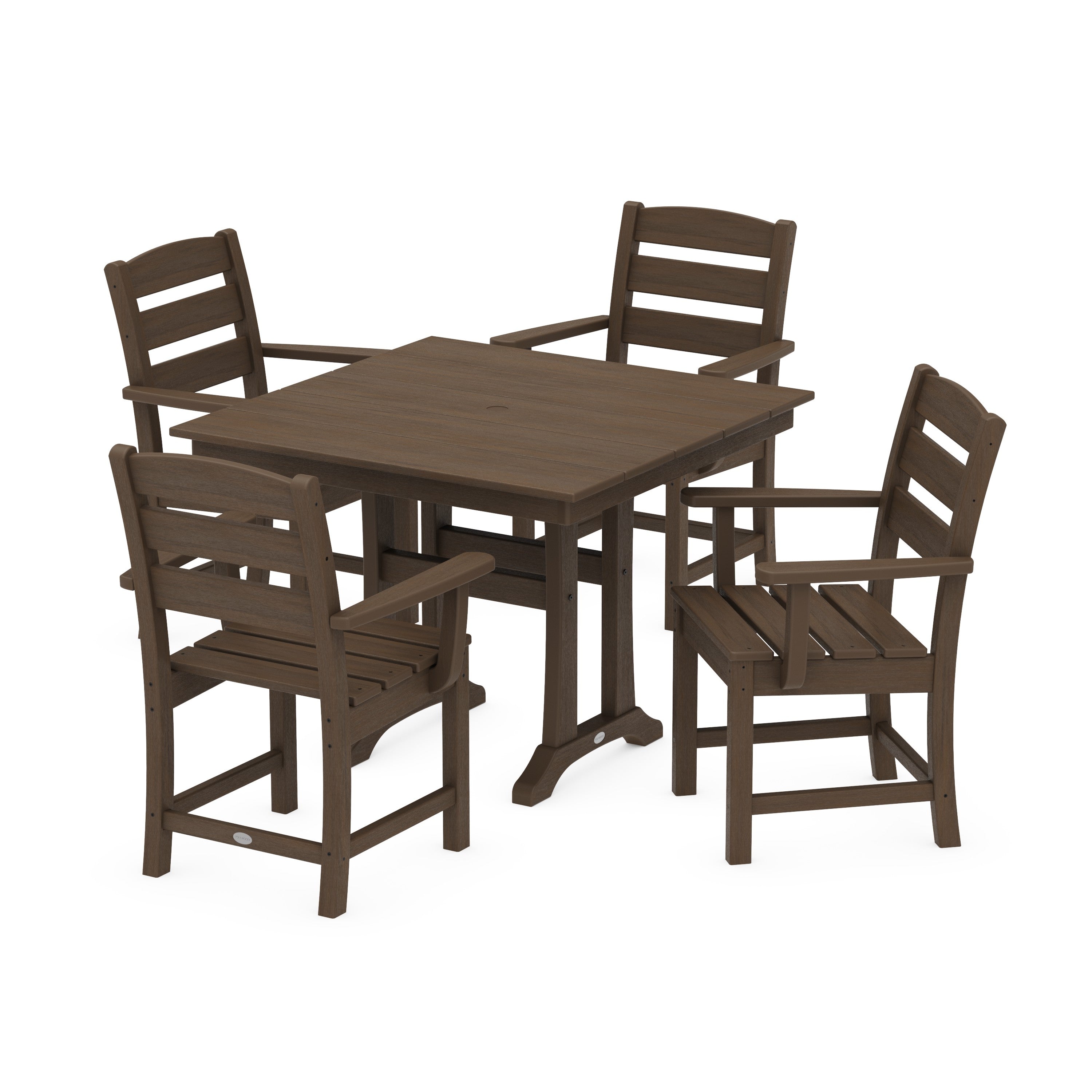 Lakeside 5-Piece Farmhouse Trestle Arm Chair Dining Set