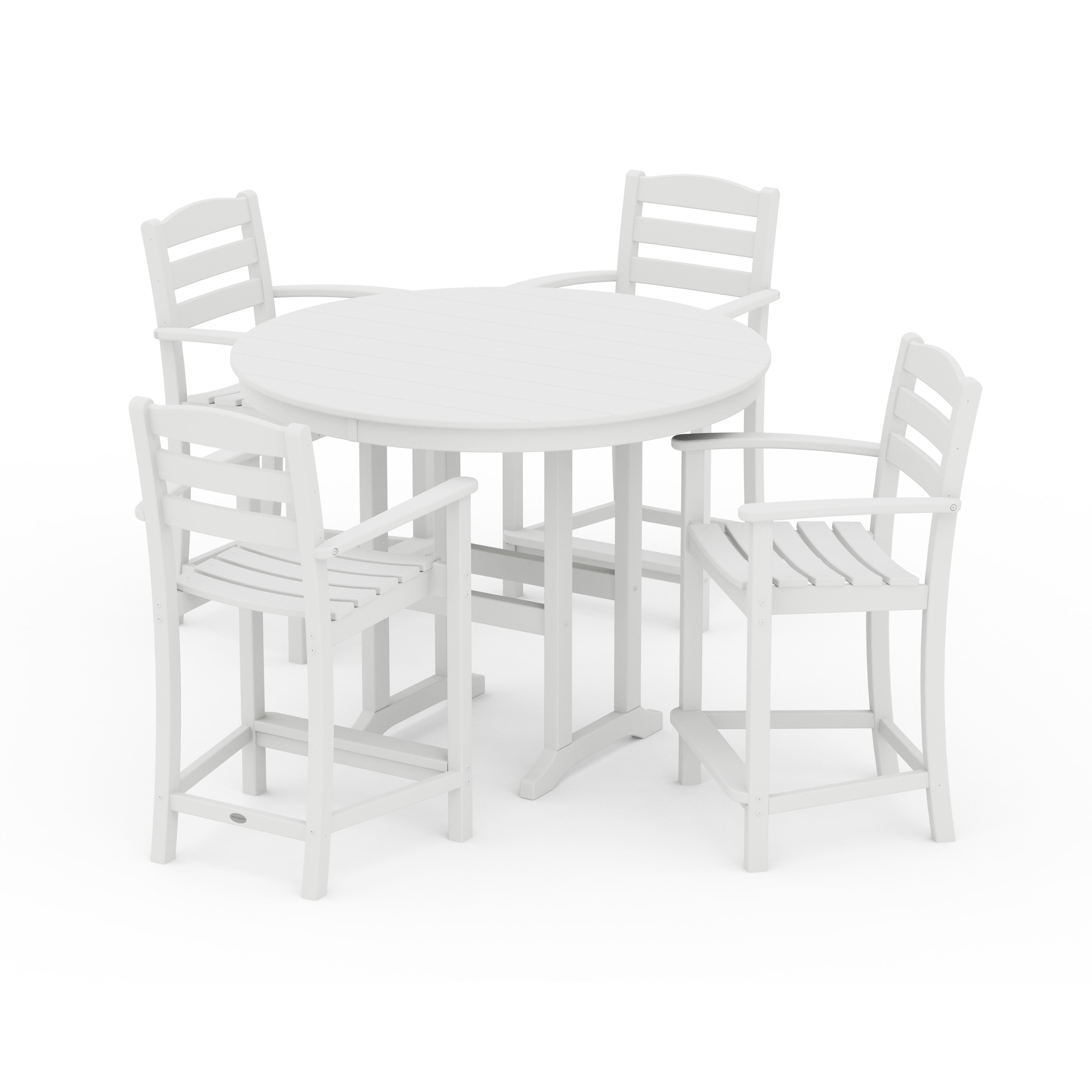 La Casa Café 5-Piece Round Farmhouse Counter Set