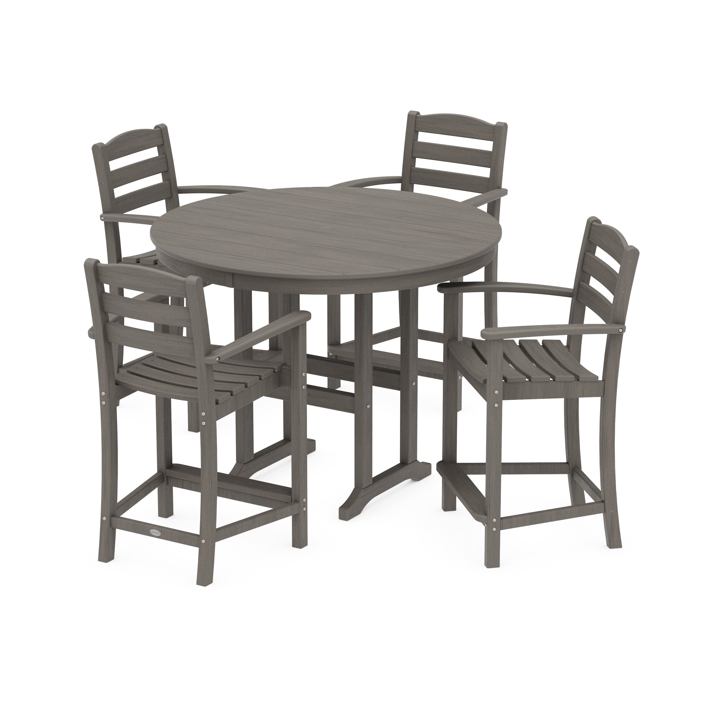 La Casa Café 5-Piece Round Farmhouse Counter Set