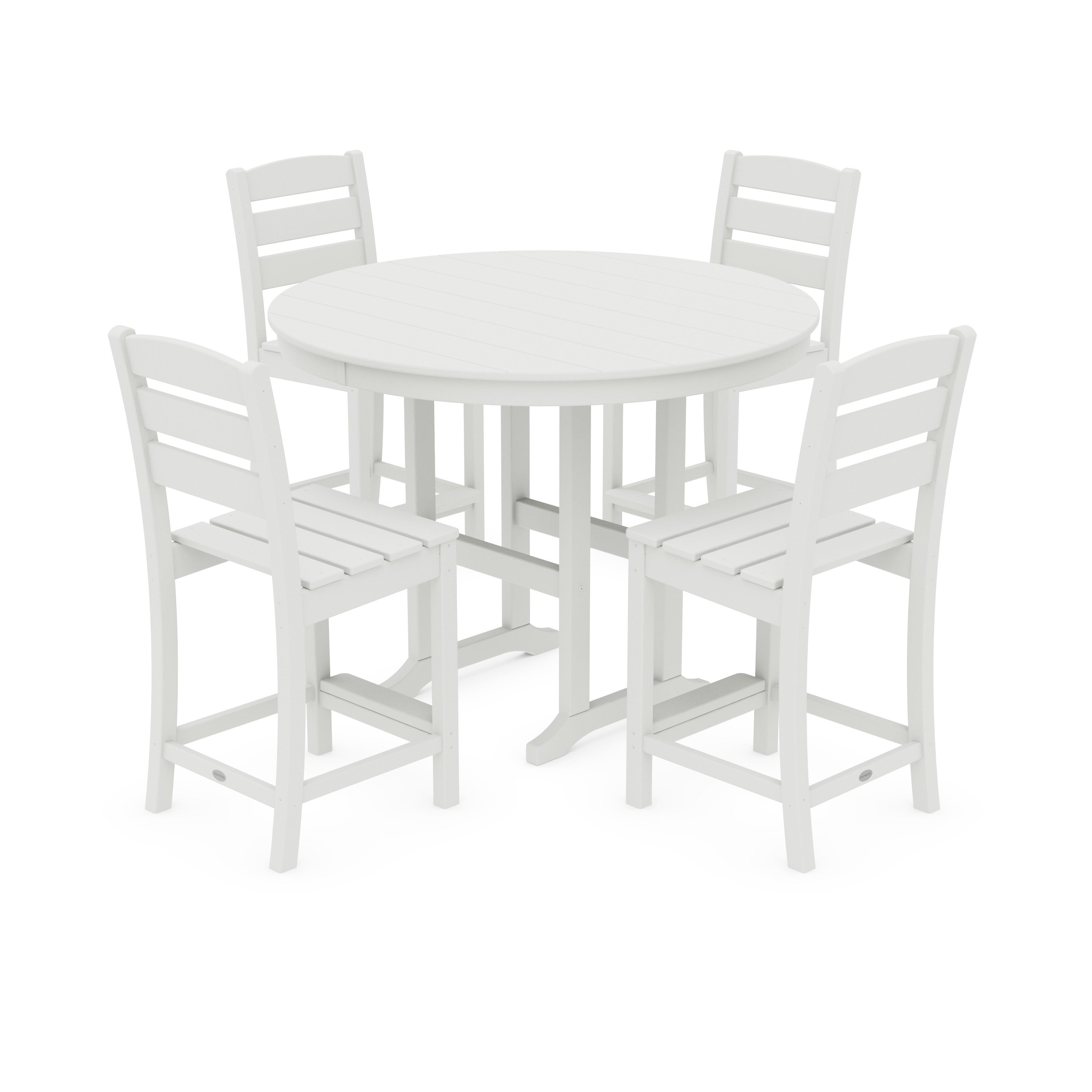 Lakeside 5-Piece Farmhouse Round Side Chair Counter Set