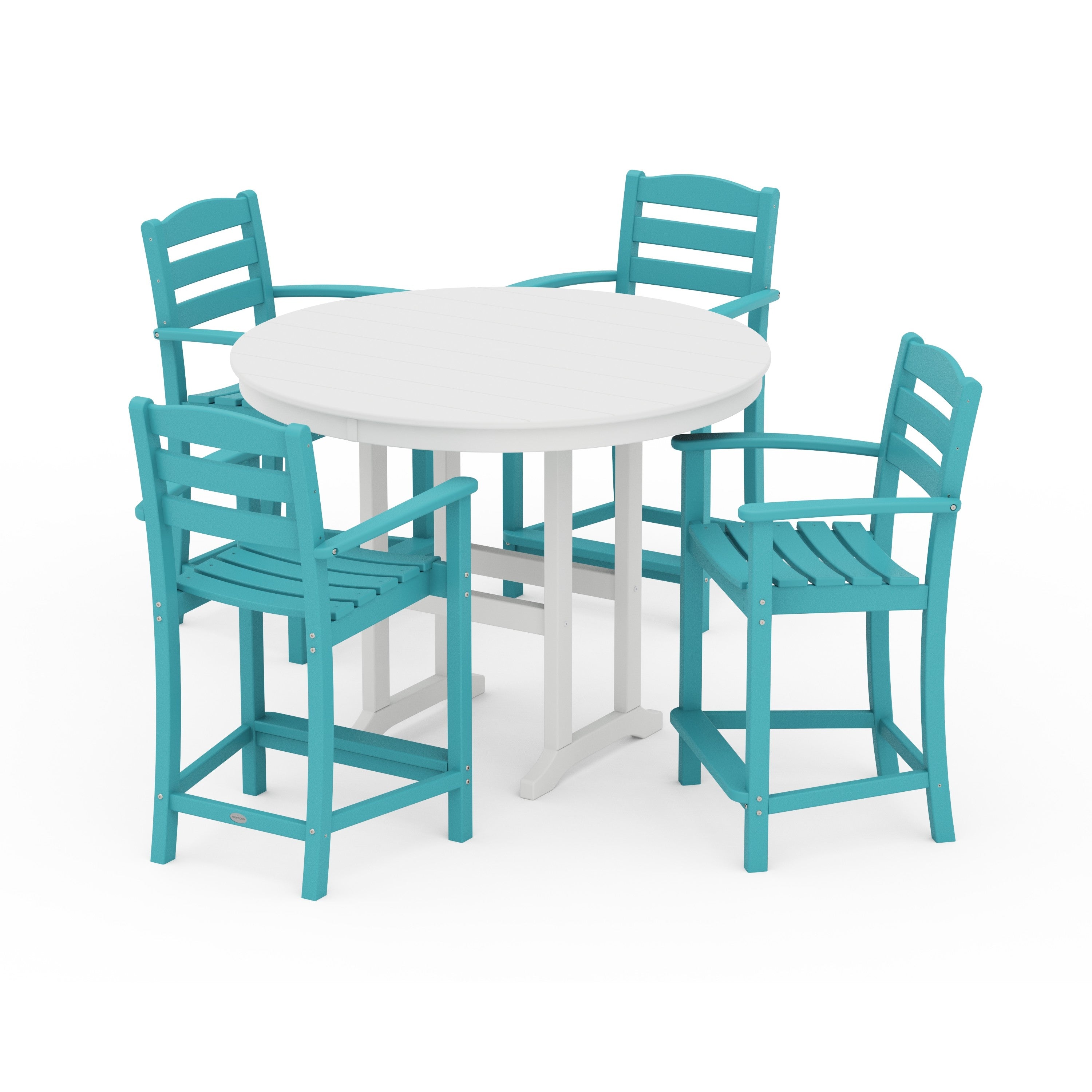 La Casa Café 5-Piece Round Farmhouse Counter Set