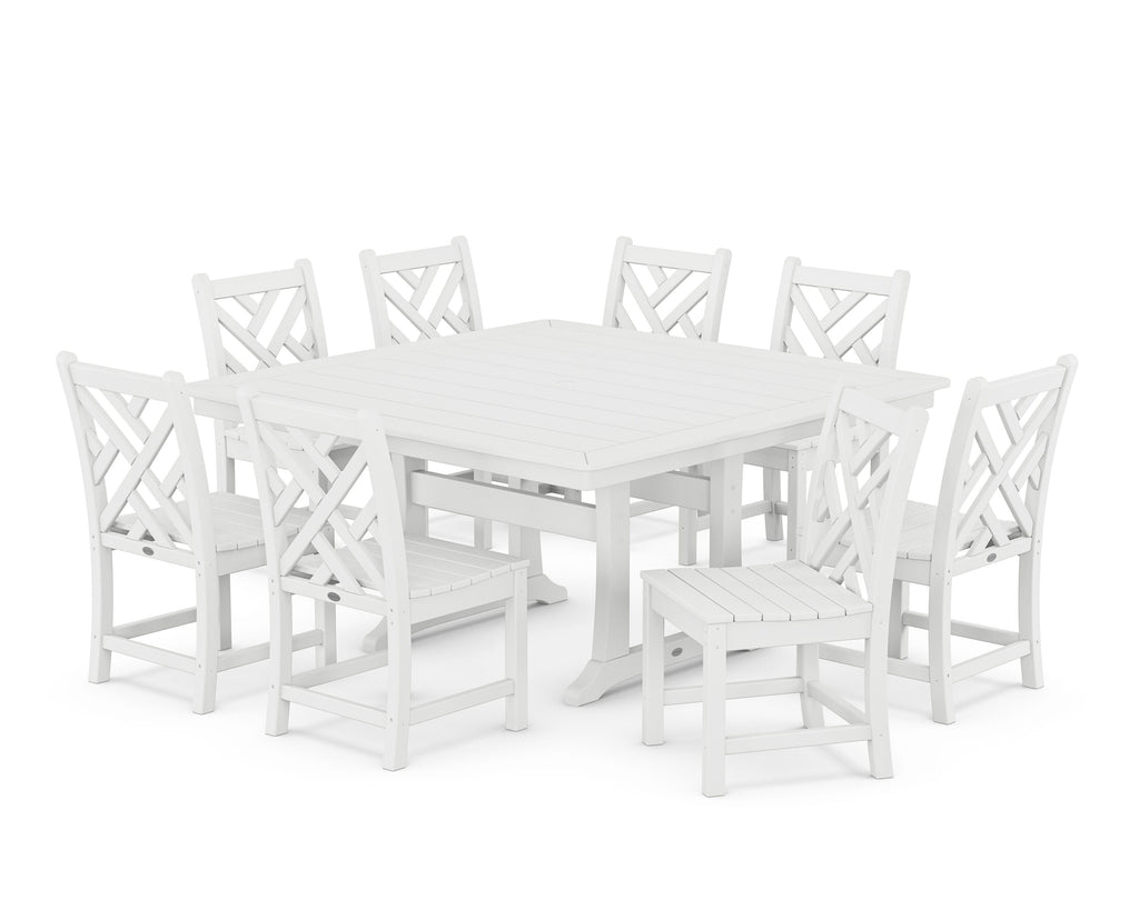 Chippendale 9-Piece Nautical Trestle Dining Set