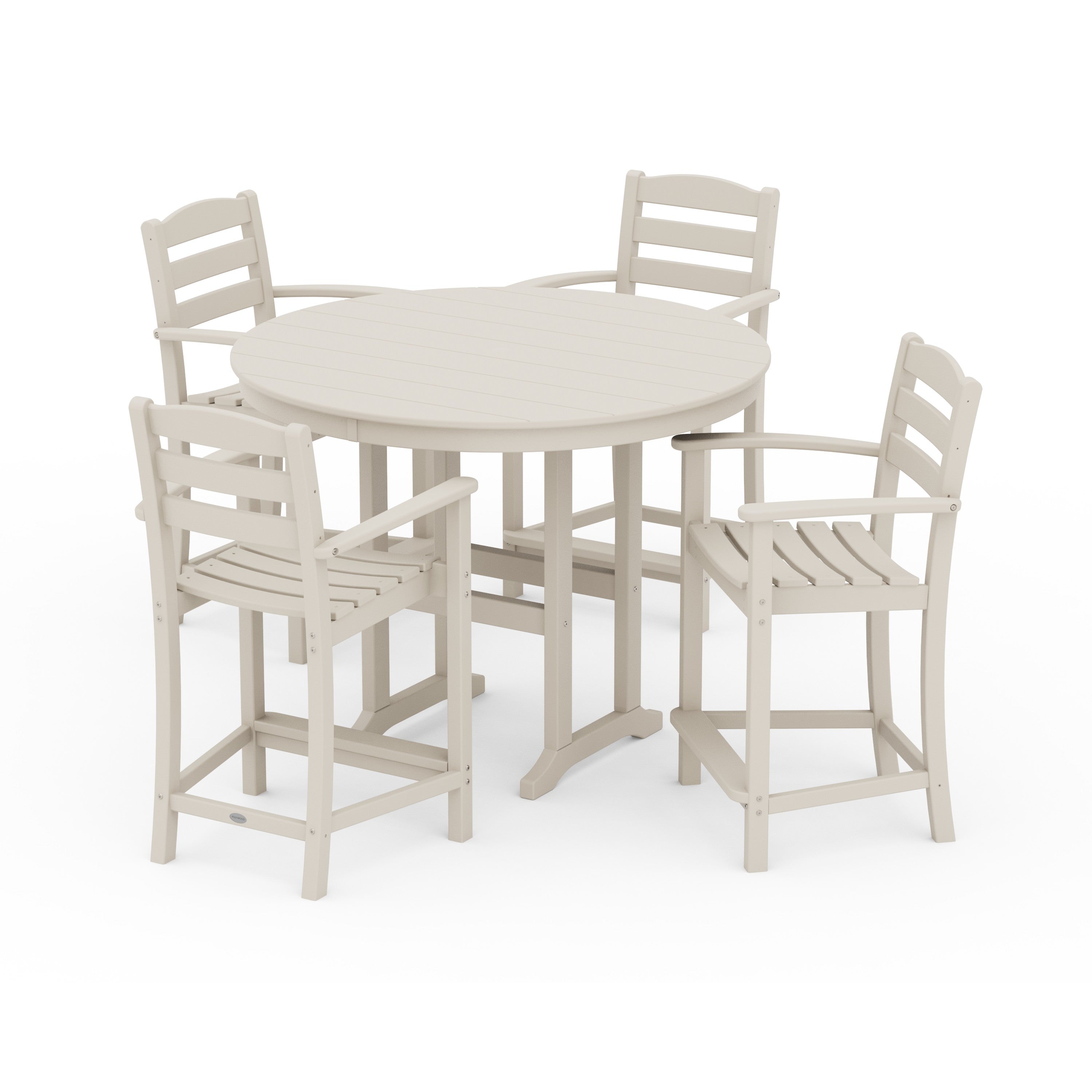 La Casa Café 5-Piece Round Farmhouse Counter Set