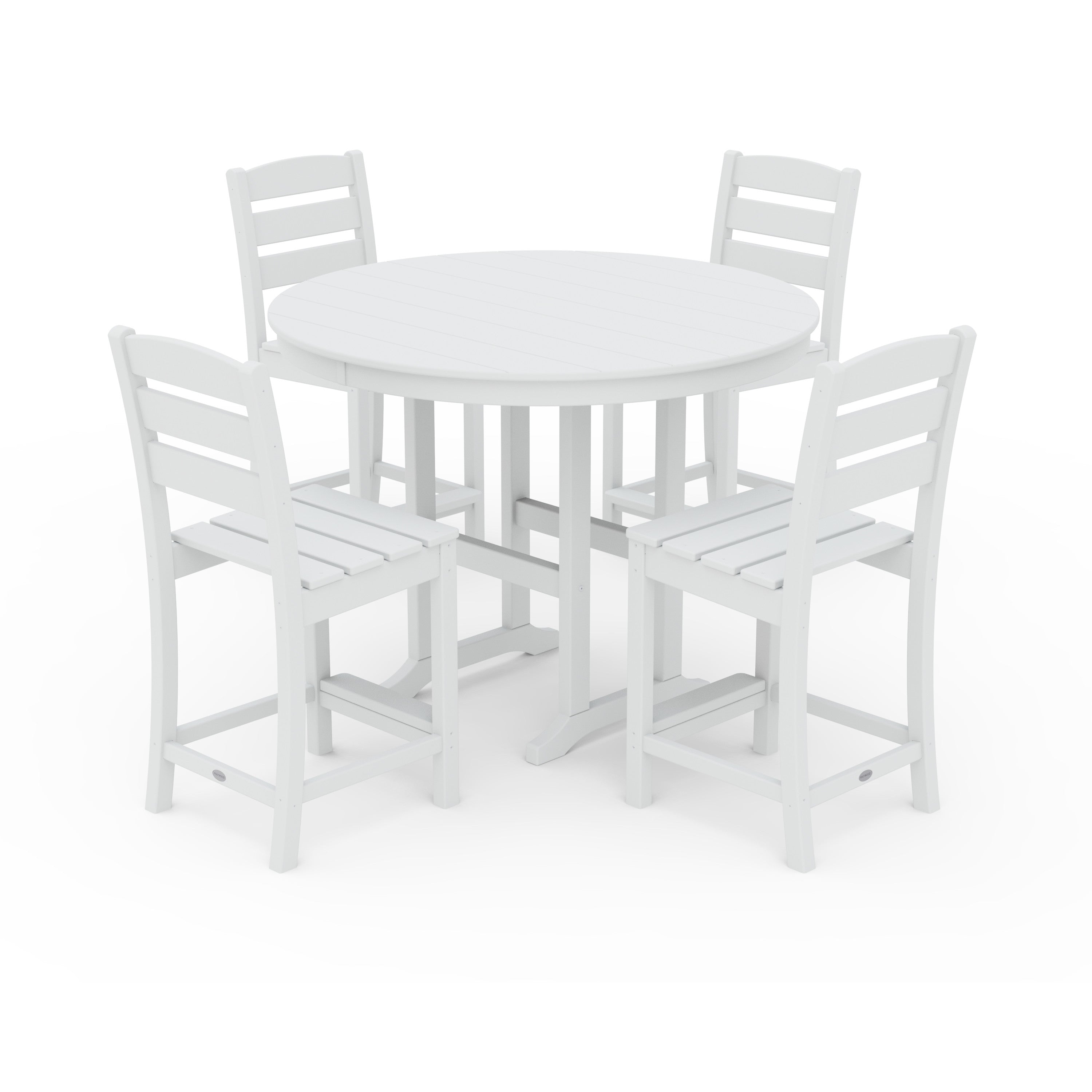 Lakeside 5-Piece Farmhouse Round Side Chair Counter Set