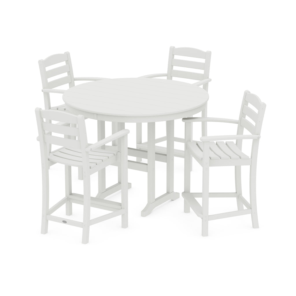 La Casa Café 5-Piece Round Farmhouse Counter Set