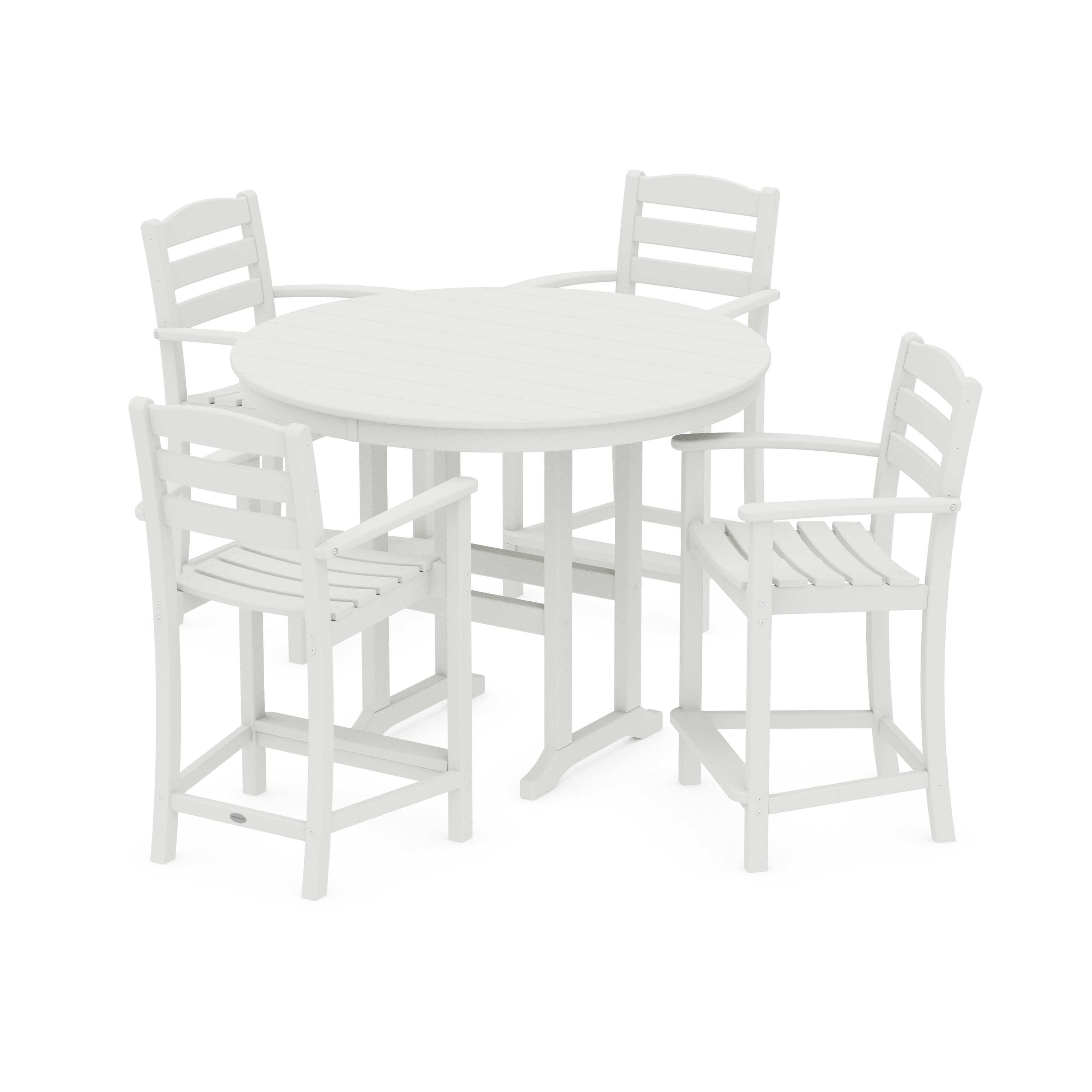La Casa Café 5-Piece Round Farmhouse Counter Set