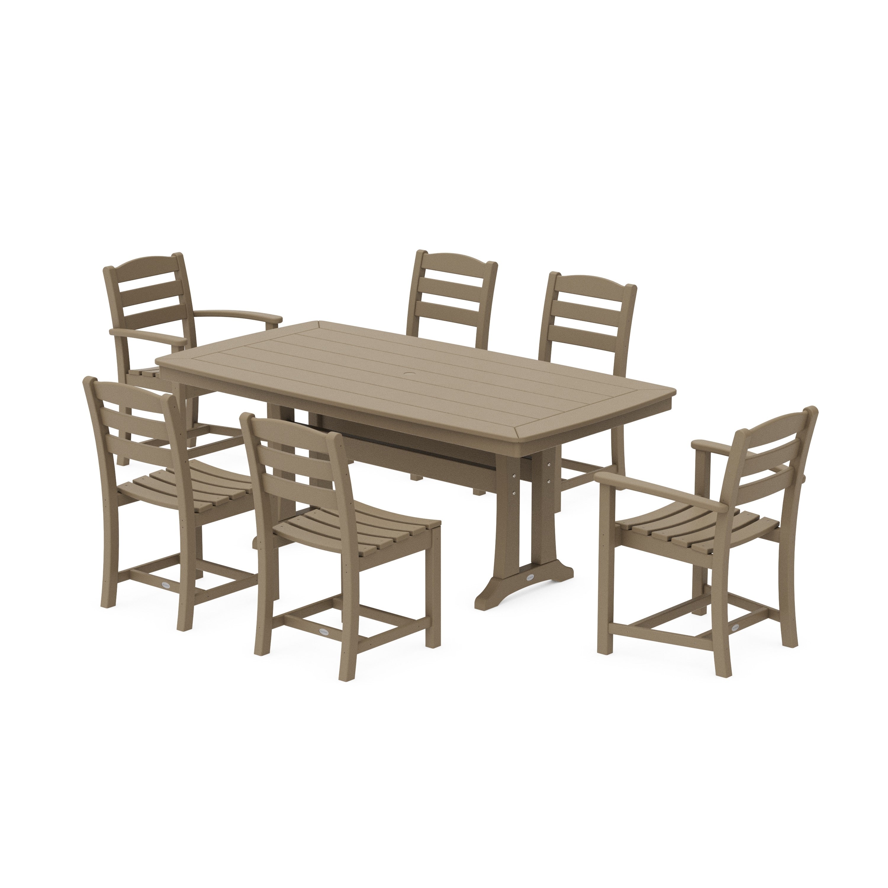 La Casa Café 7-Piece Dining Set with Trestle Legs