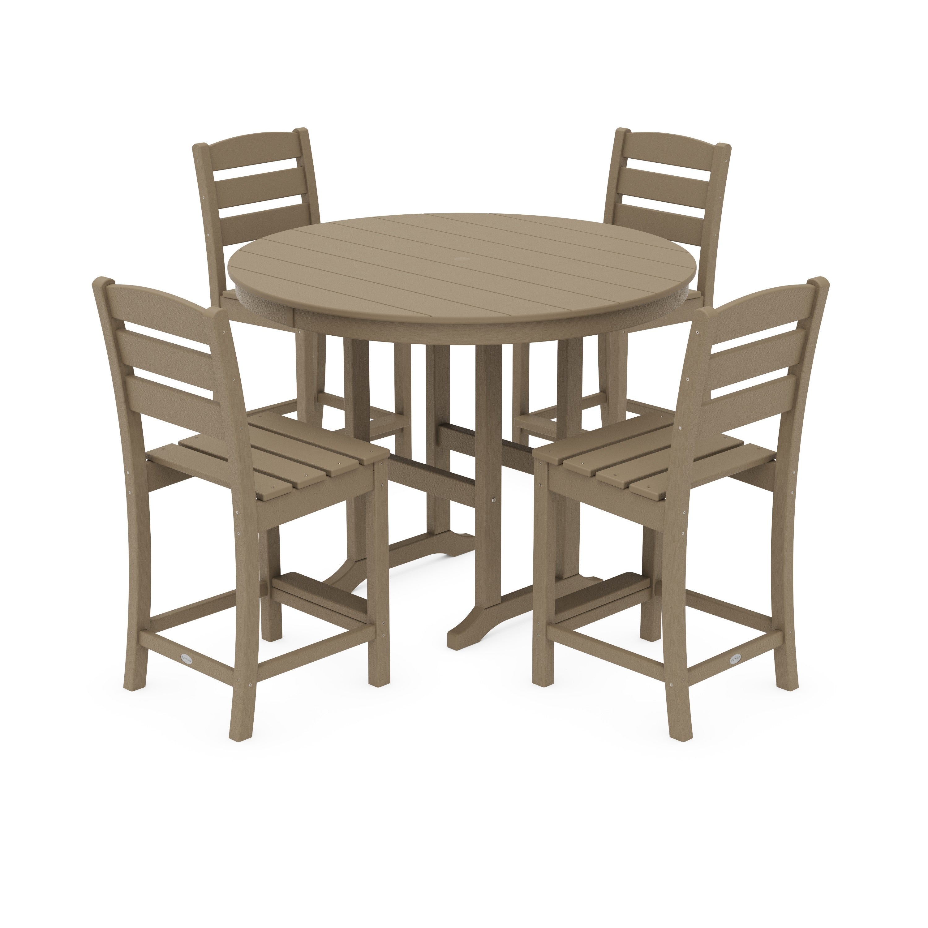 Lakeside 5-Piece Farmhouse Round Side Chair Counter Set