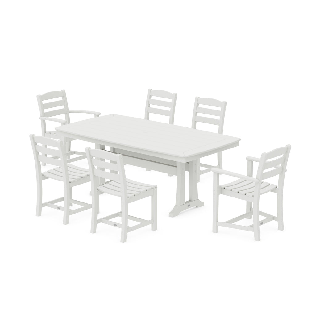 La Casa Café 7-Piece Dining Set with Trestle Legs
