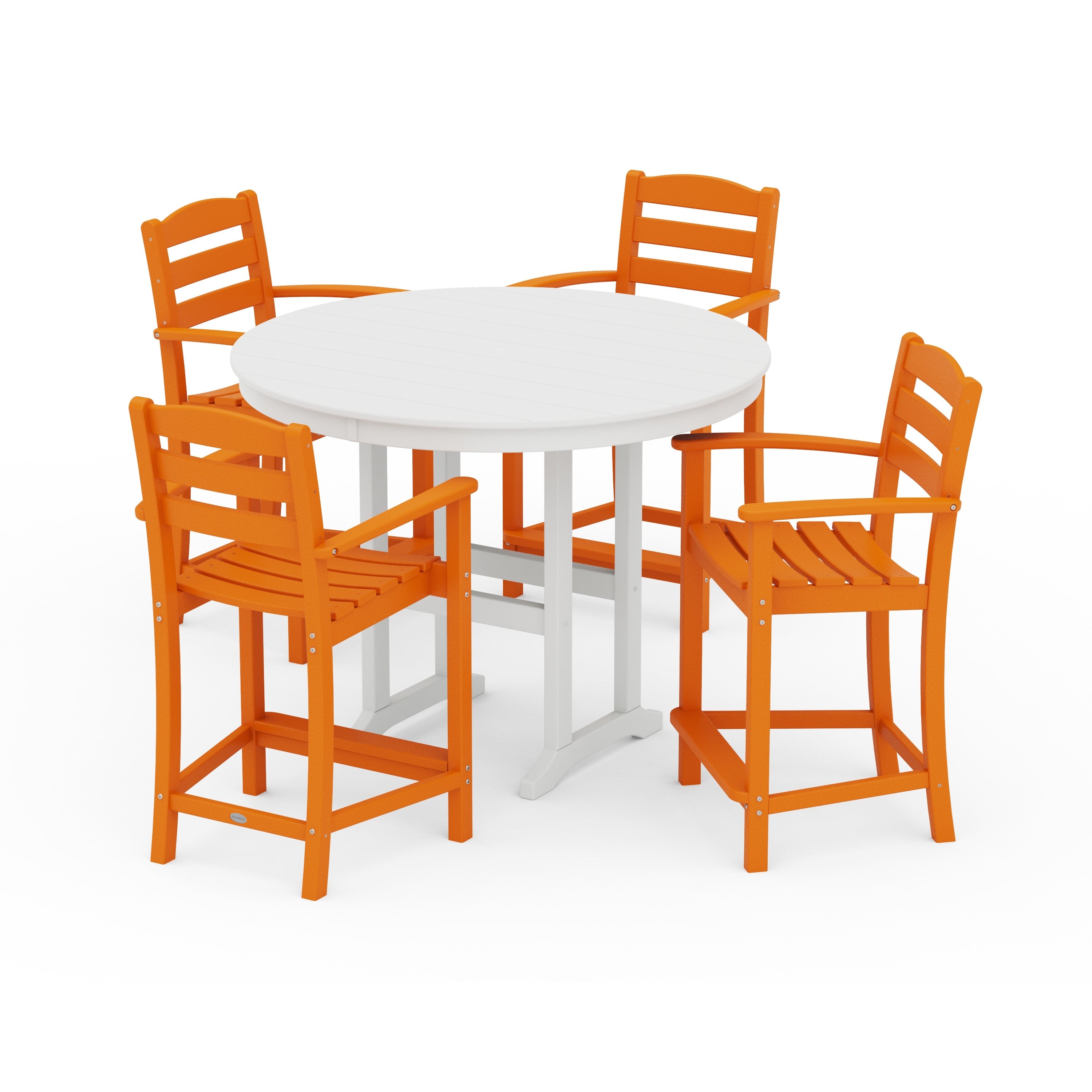 La Casa Café 5-Piece Round Farmhouse Counter Set