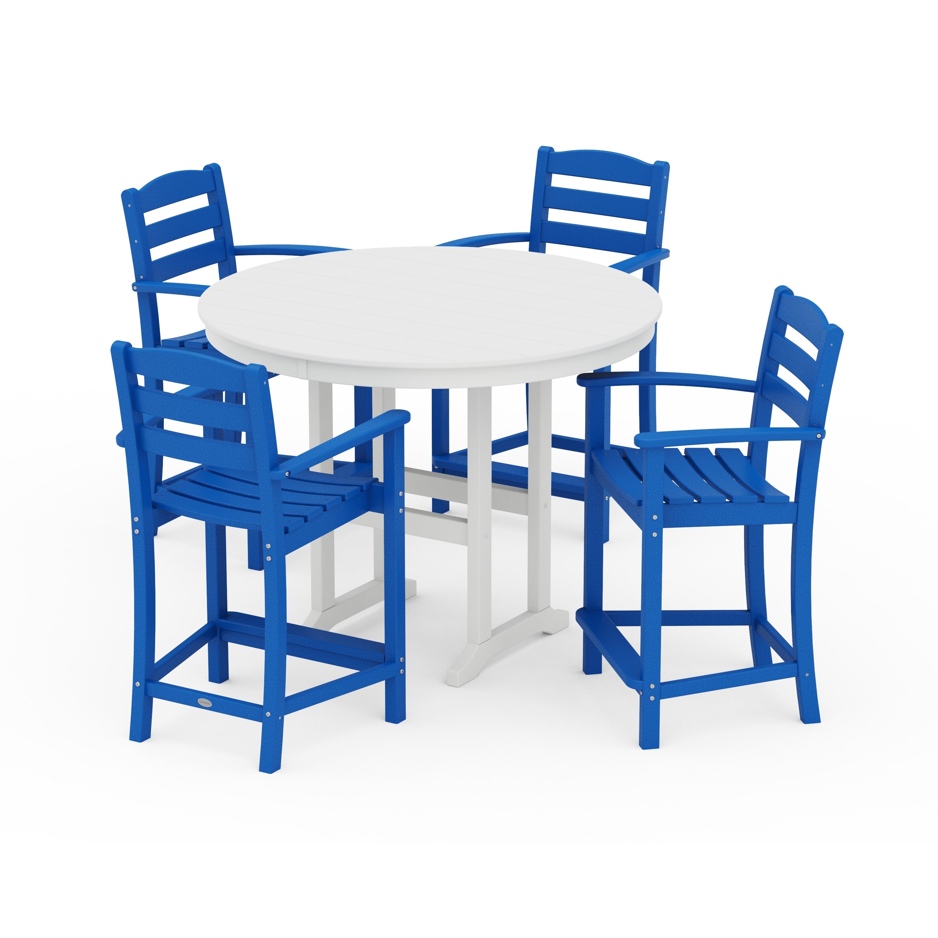La Casa Café 5-Piece Round Farmhouse Counter Set