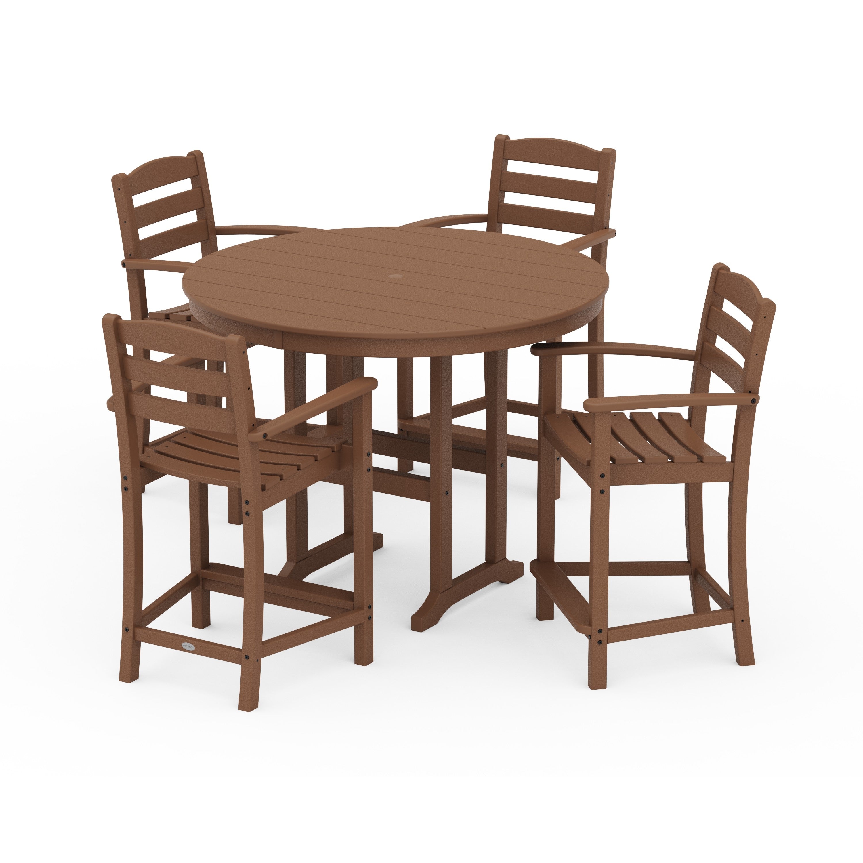 La Casa Café 5-Piece Round Farmhouse Counter Set