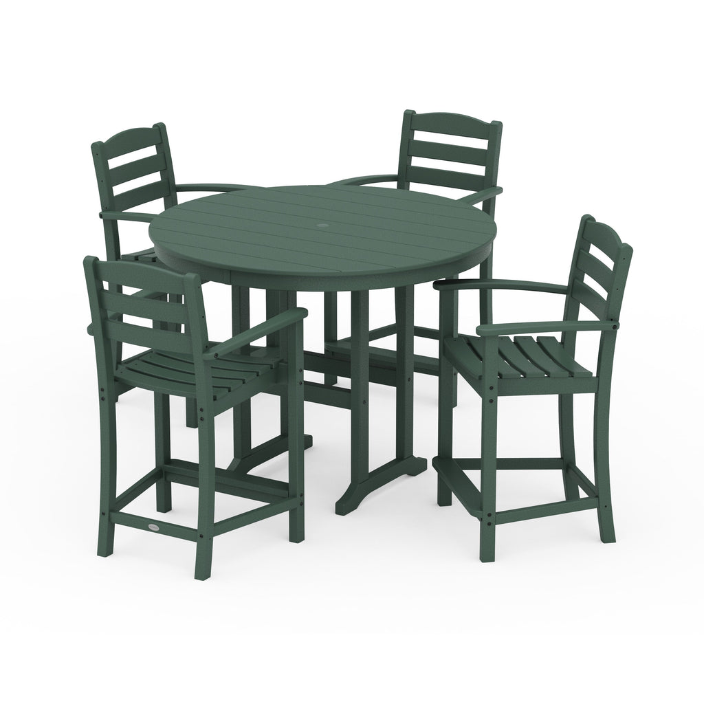 La Casa Café 5-Piece Round Farmhouse Counter Set