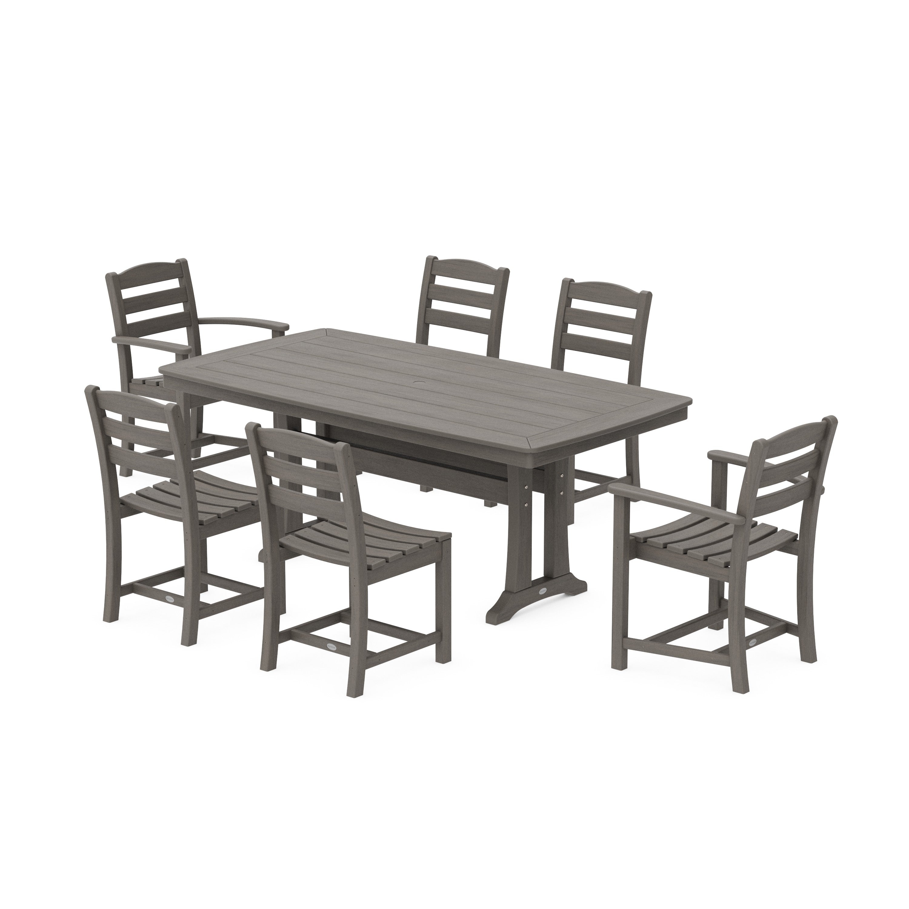 La Casa Café 7-Piece Dining Set with Trestle Legs