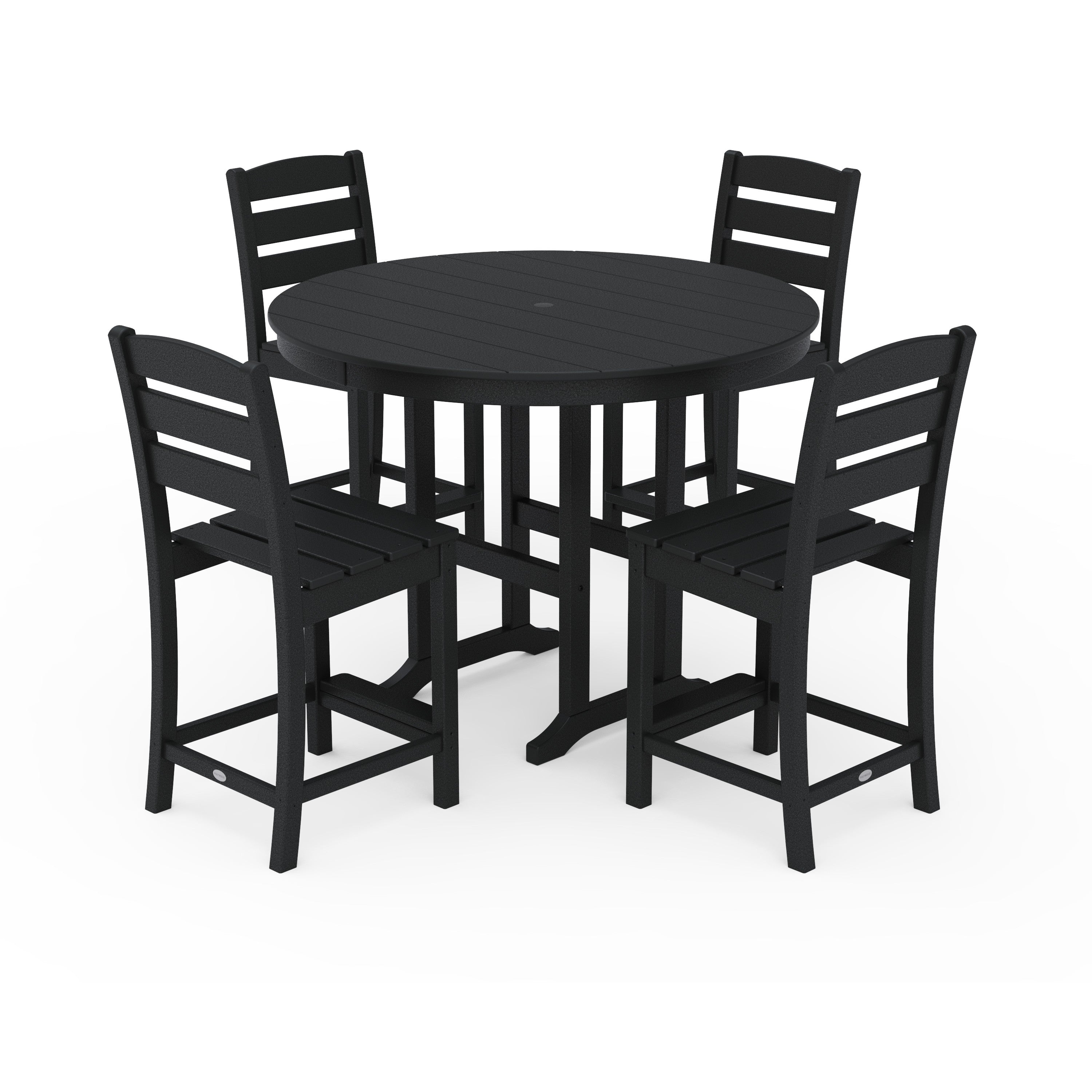 Lakeside 5-Piece Farmhouse Round Side Chair Counter Set