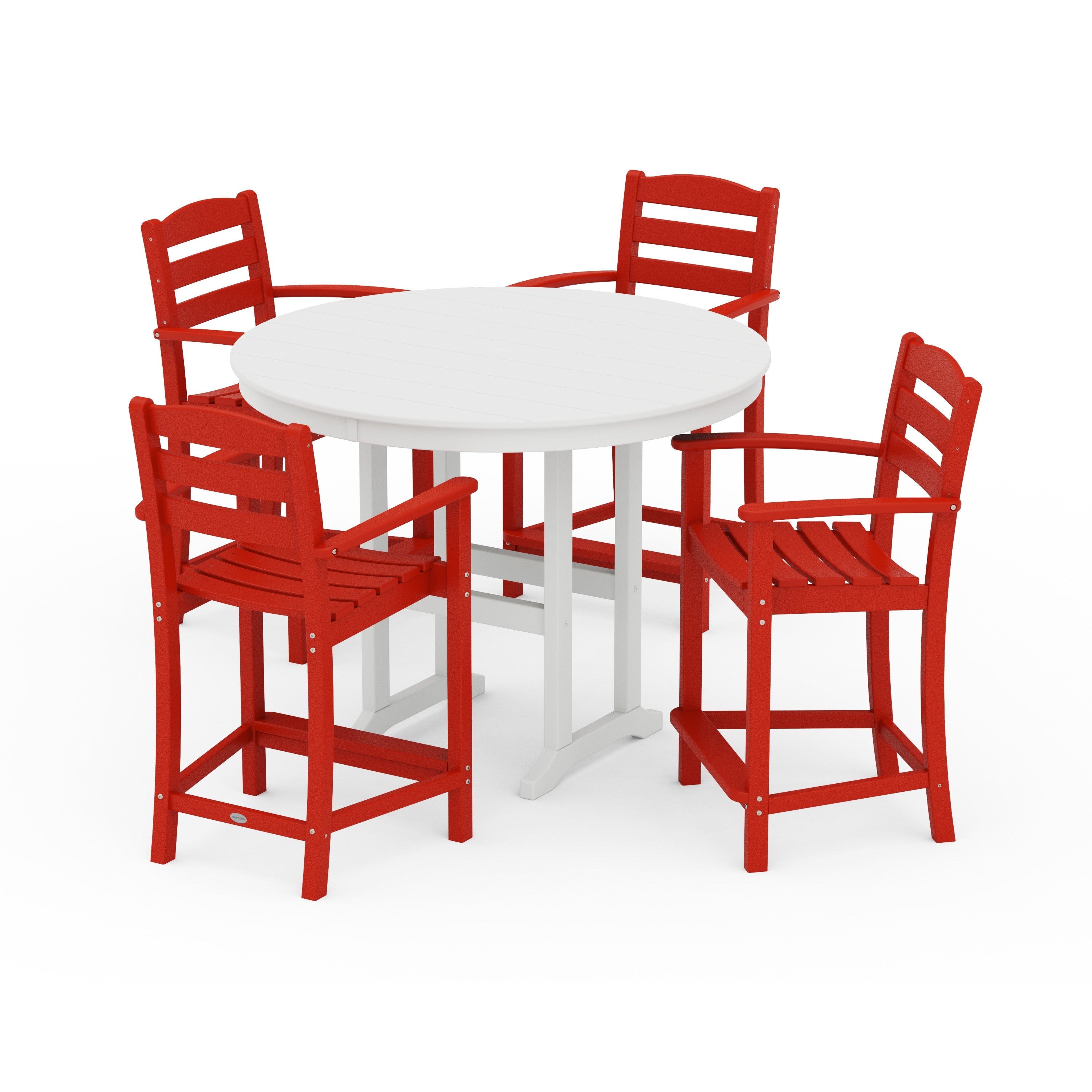 La Casa Café 5-Piece Round Farmhouse Counter Set