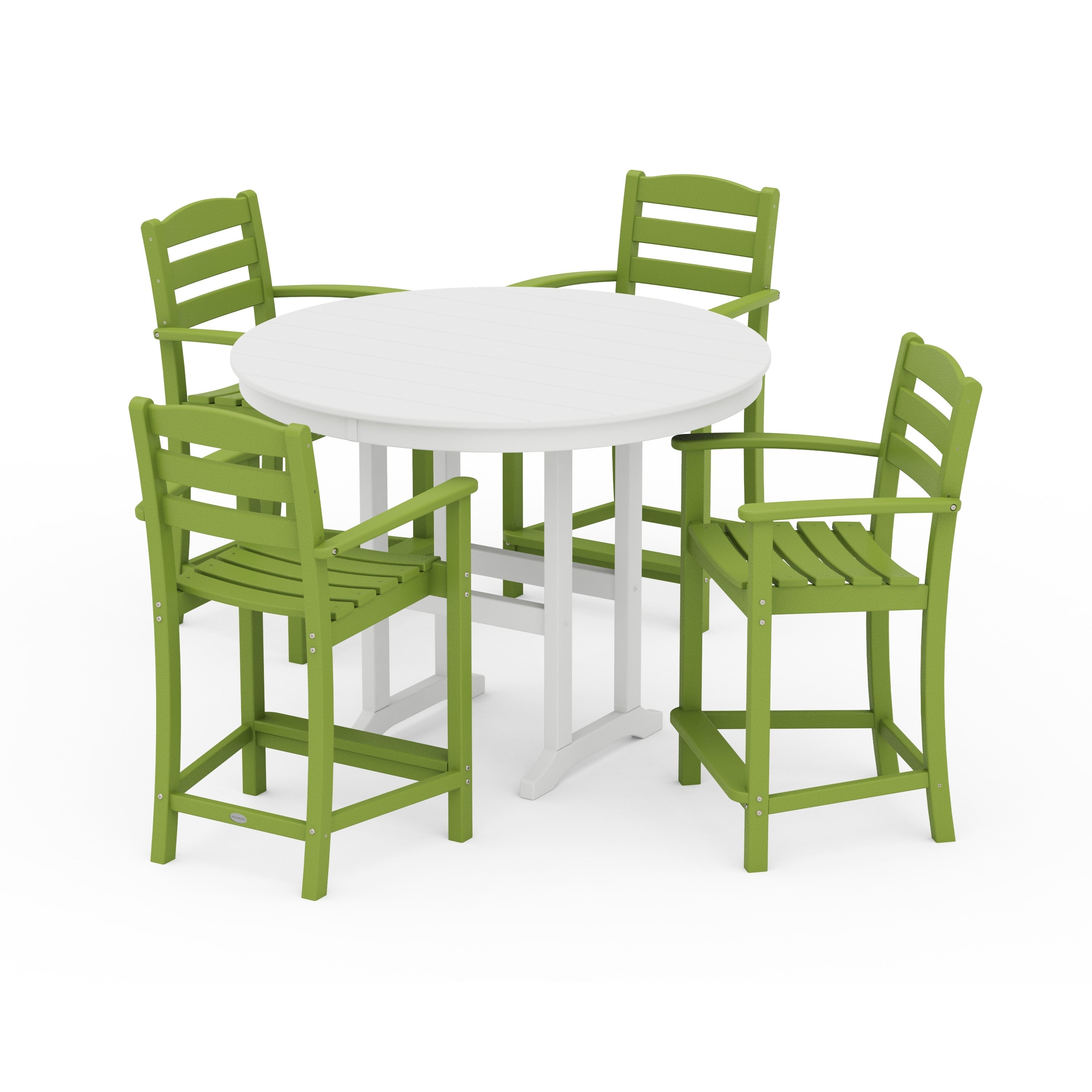 La Casa Café 5-Piece Round Farmhouse Counter Set