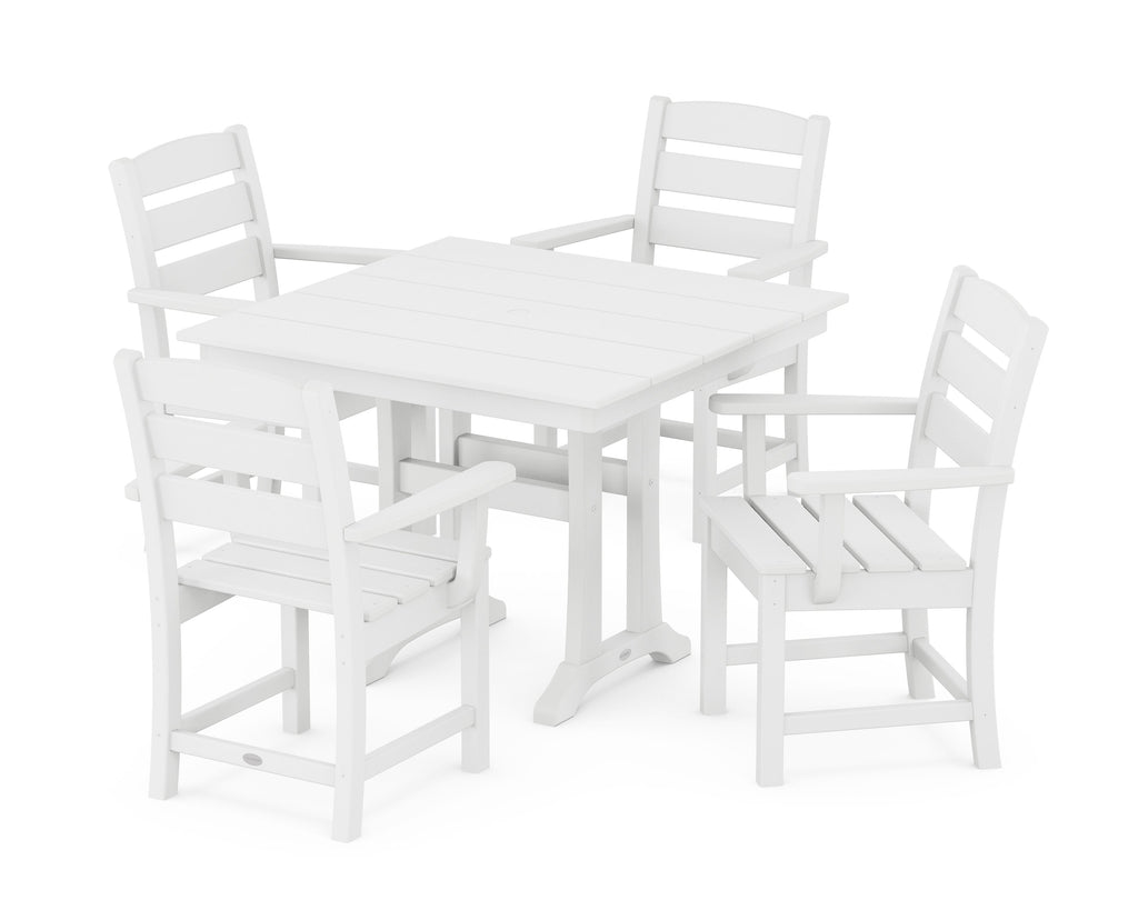 Lakeside 5-Piece Farmhouse Trestle Arm Chair Dining Set
