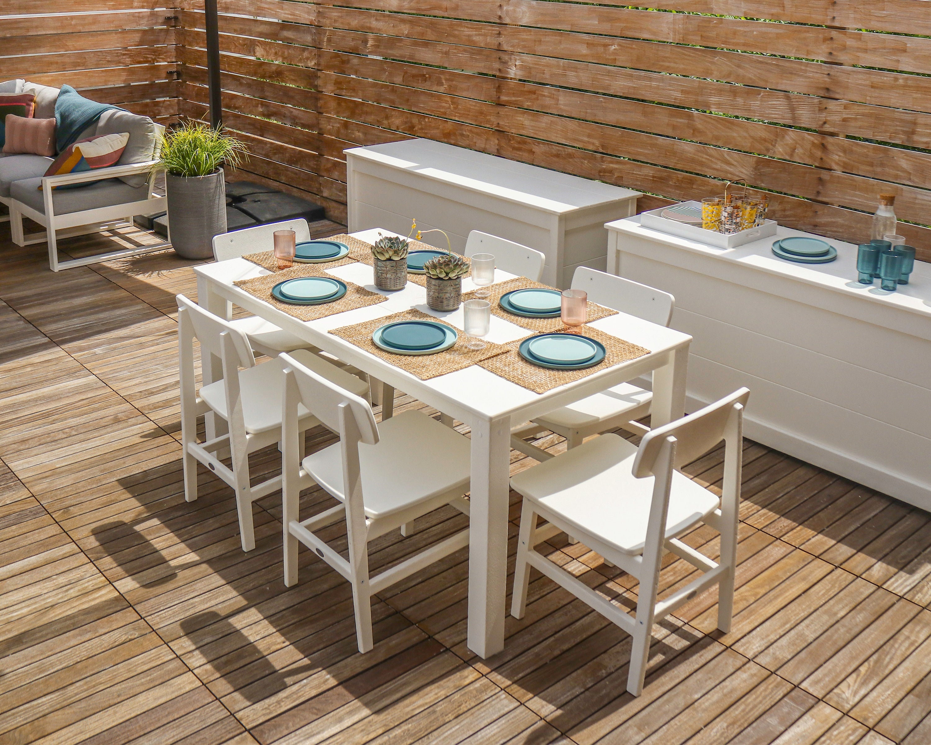 Modern Studio Urban Chair 7-Piece Parsons Table Dining Set