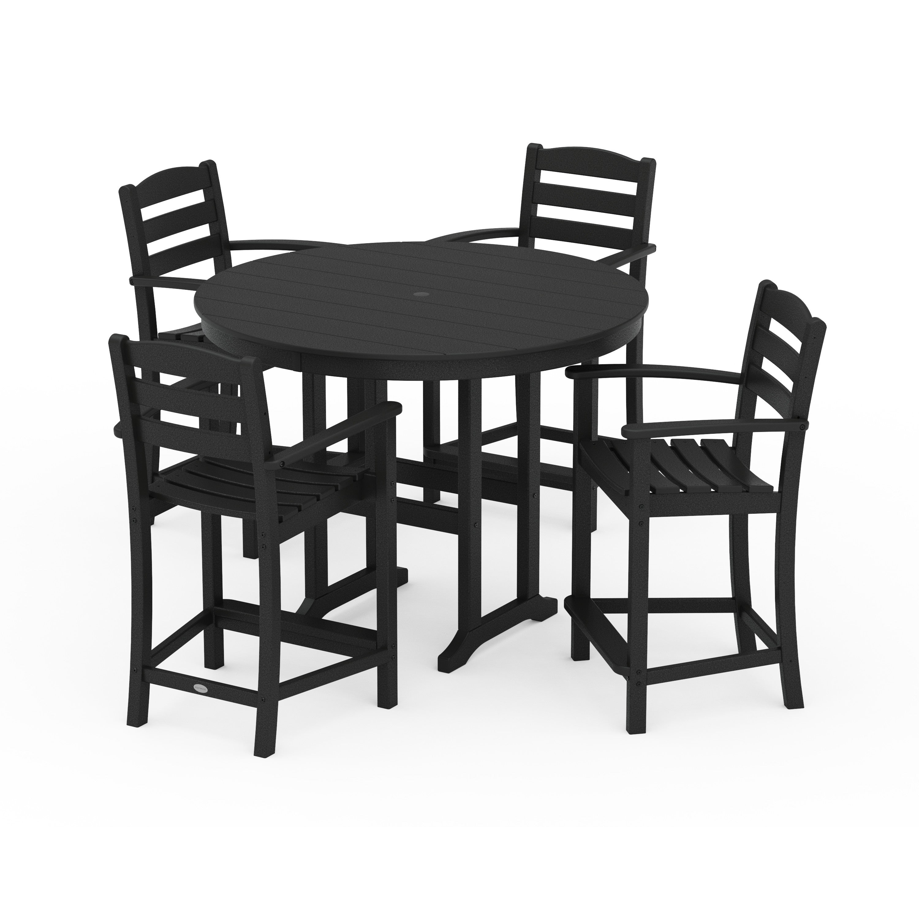 La Casa Café 5-Piece Round Farmhouse Counter Set