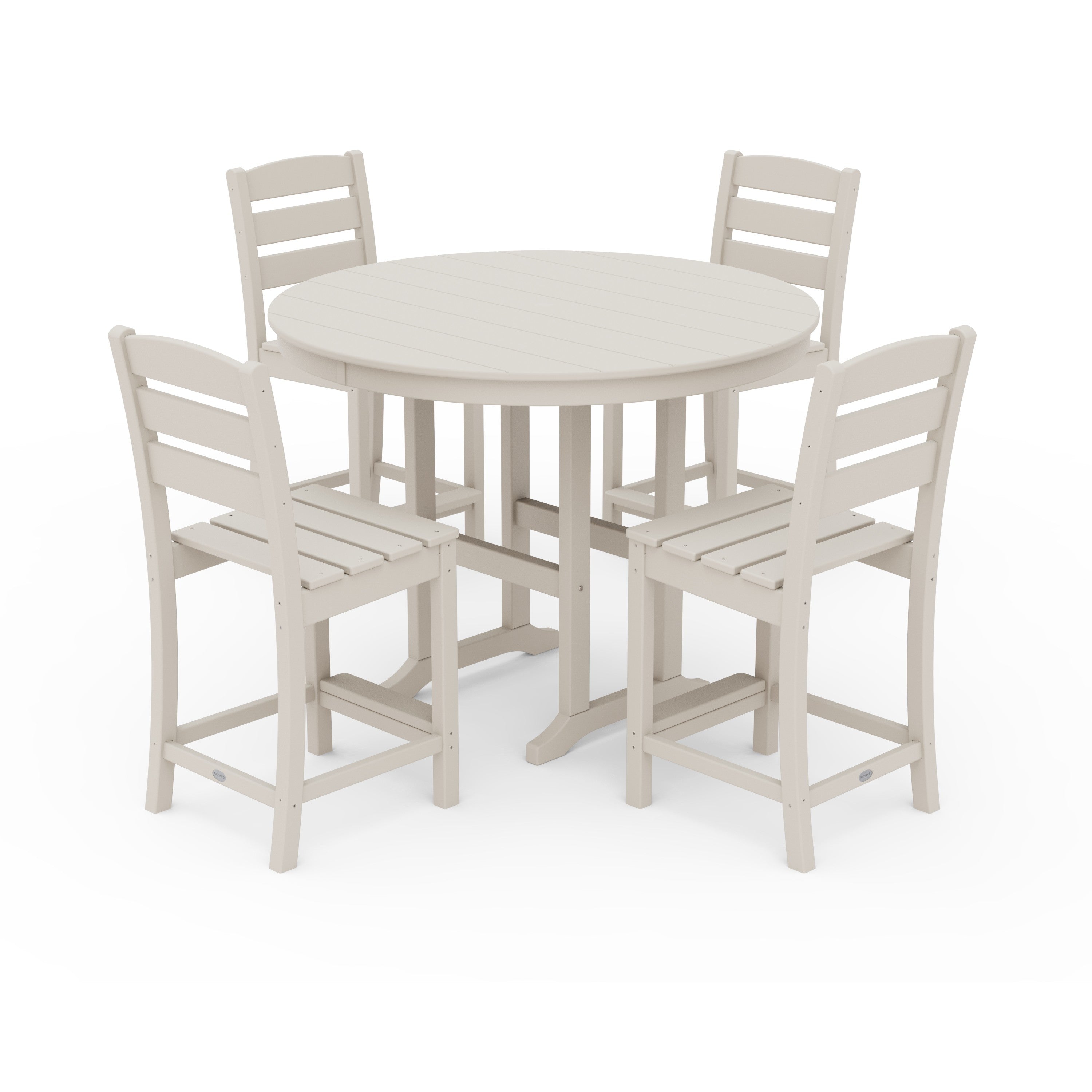 Lakeside 5-Piece Farmhouse Round Side Chair Counter Set