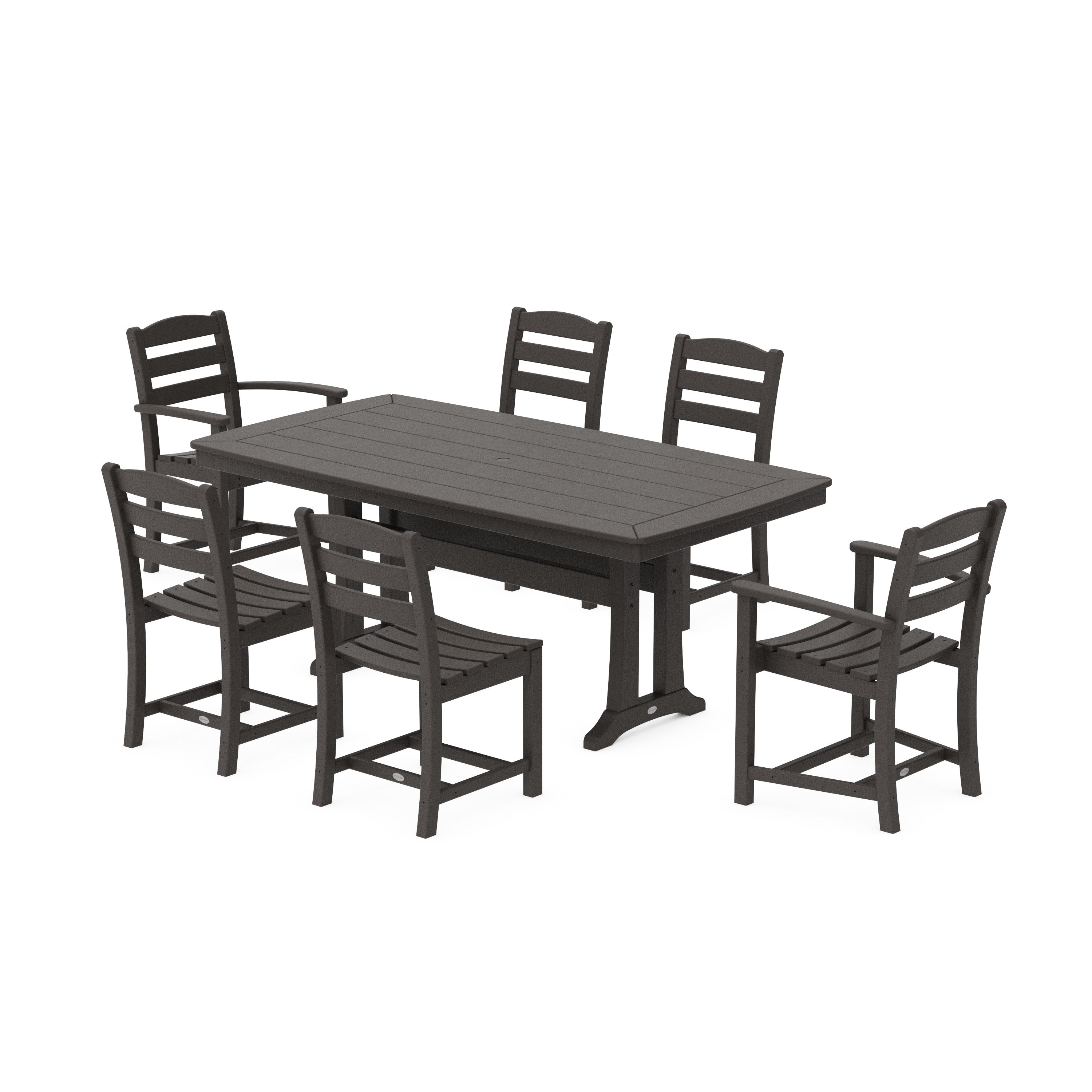 La Casa Café 7-Piece Dining Set with Trestle Legs