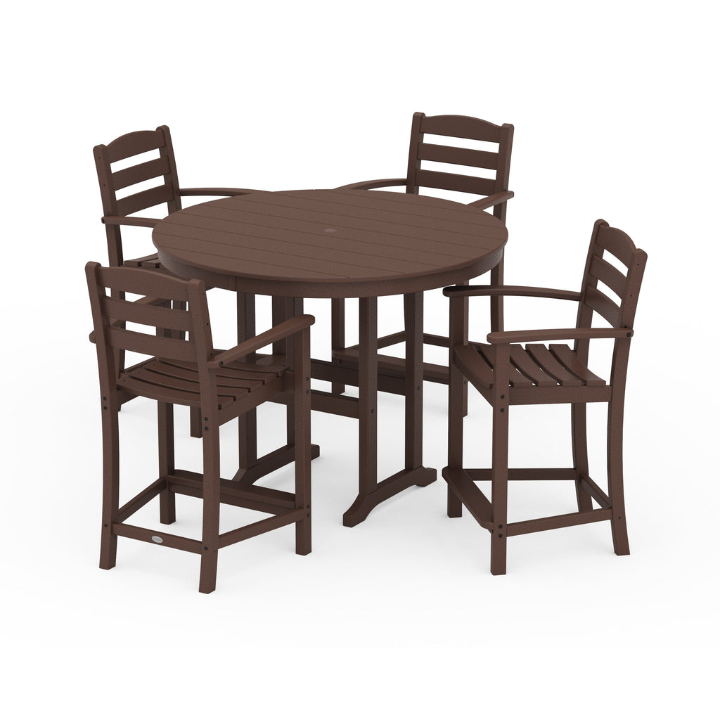 La Casa Café 5-Piece Round Farmhouse Counter Set