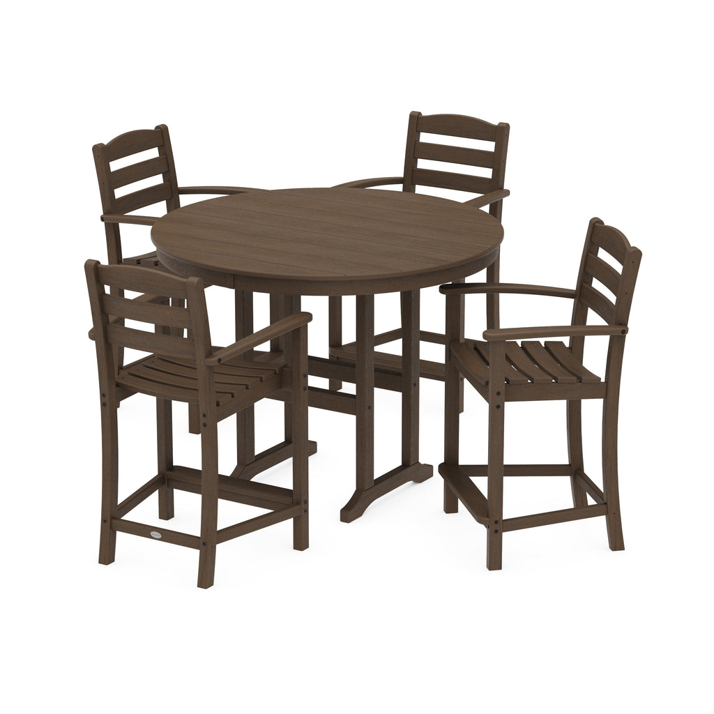 La Casa Café 5-Piece Round Farmhouse Counter Set