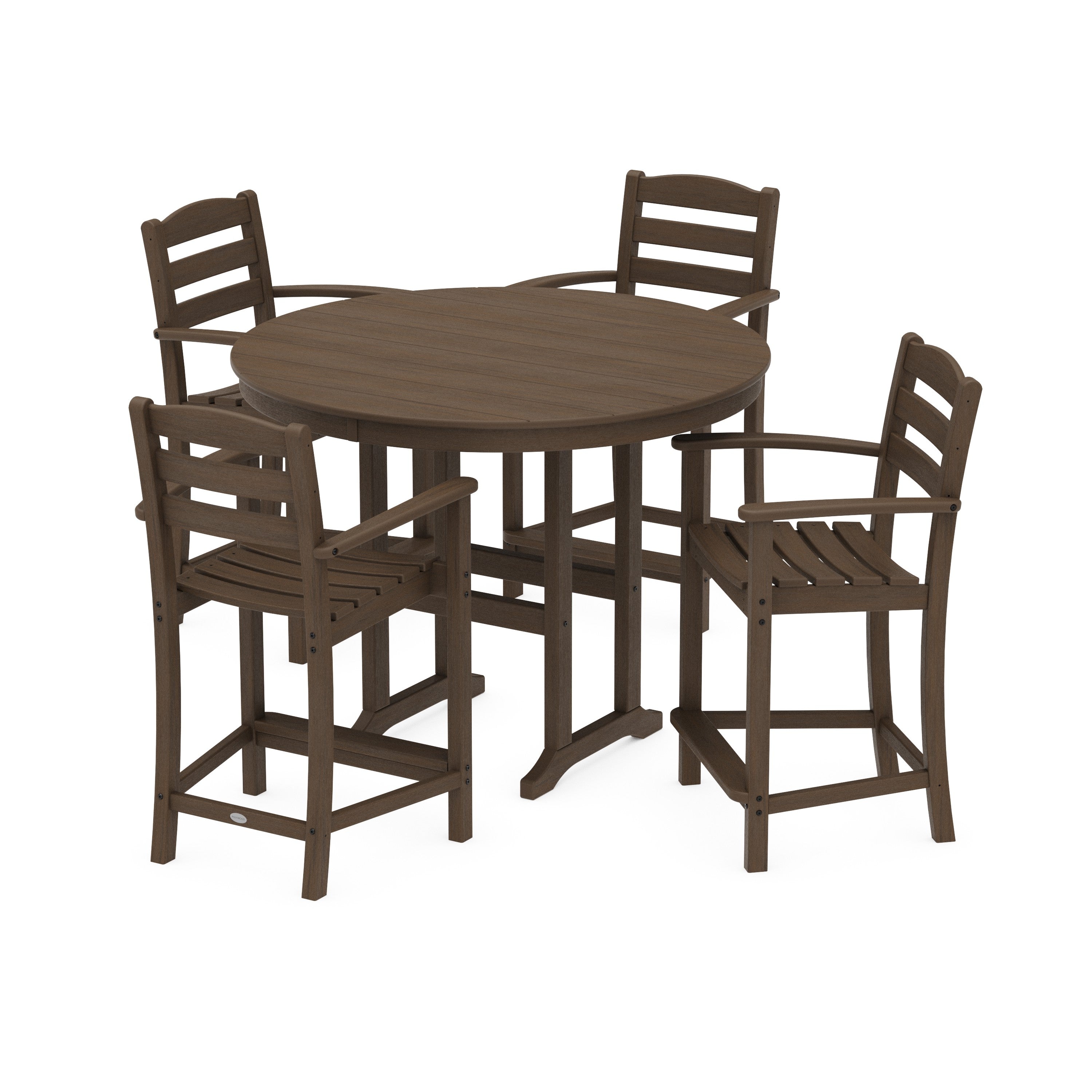 La Casa Café 5-Piece Round Farmhouse Counter Set